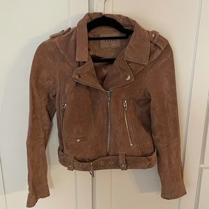 Suede bomber jacket.